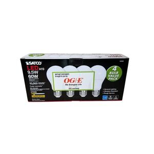 2/$15 ❄️ SATCO‎ LED A19 Light Bulbs 9.5W 60W 2700K Warm White 4 Pack